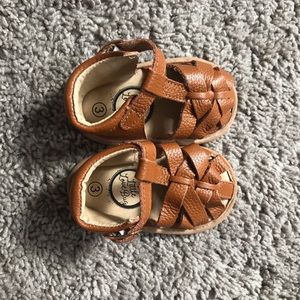Brown Closed Toed Baby Sandals Size 3